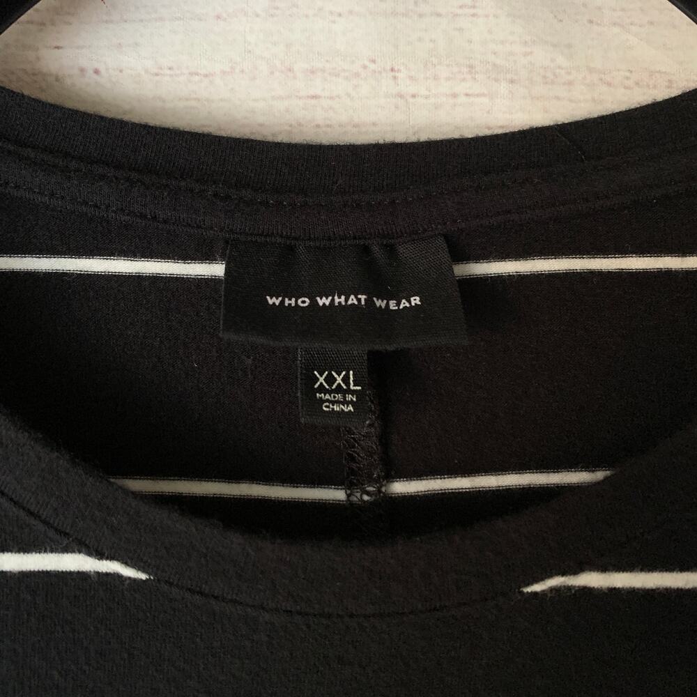 Who What Wear Women's Black and White Striped Shirt Cotton Blend Size XXL - Picture 12 of 16
